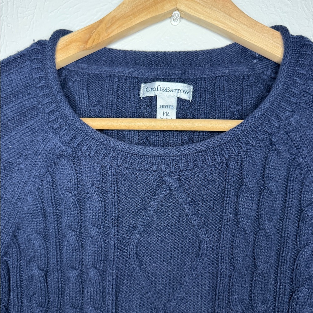 Perfect Navy Spring Cable Knit Sweater